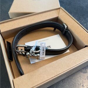 Coach Black Leather Dog Collar (Small)